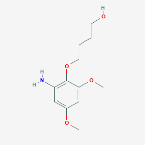 molecular formula C12H19NO4 B13895239 4-(2-Amino-4,6-dimethoxyphenoxy)butan-1-ol 
