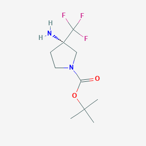 molecular formula C10H17F3N2O2 B13895292 Tert-butyl (S)-3-amino-3-(trifluoromethyl)pyrrolidine-1-carboxylate 