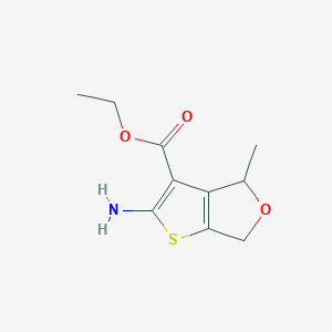molecular formula C10H13NO3S B13895301 Ethyl 2-amino-4-methyl-4,6-dihydrothieno[2,3-c]furan-3-carboxylate 