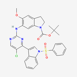 molecular formula C32H30ClN5O5S B13895324 Tert-butyl 6-[[4-[1-(benzenesulfonyl)indol-3-yl]-5-chloropyrimidin-2-yl]amino]-5-methoxy-2,3-dihydroindole-1-carboxylate 