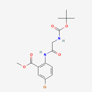 molecular formula C15H19BrN2O5 B13895338 Methyl 5-bromo-2-[[2-[(2-methylpropan-2-yl)oxycarbonylamino]acetyl]amino]benzoate 