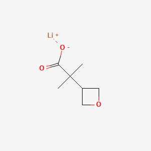 molecular formula C7H11LiO3 B13895402 Lithium 2-methyl-2-(oxetan-3-yl)propanoate 
