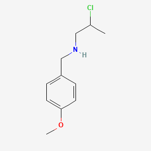 molecular formula C11H16ClNO B13895449 2-chloro-N-[(4-methoxyphenyl)methyl]propan-1-amine 