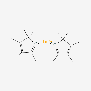 molecular formula C20H30Fe+2 B13895456 Iron(4+);1,2,3,5,5-pentamethylcyclopenta-1,3-diene 