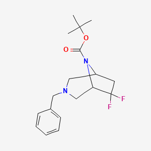molecular formula C18H24F2N2O2 B13895459 Tert-butyl 3-benzyl-6,6-difluoro-3,8-diazabicyclo[3.2.1]octane-8-carboxylate 