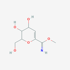 molecular formula C8H13NO5 B13895466 methyl 3,4-dihydroxy-2-(hydroxymethyl)-3,4-dihydro-2H-pyran-6-carboximidate 