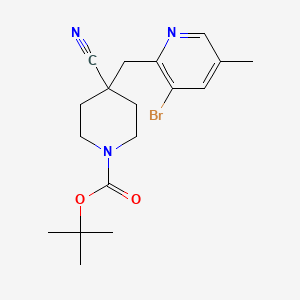 molecular formula C18H24BrN3O2 B13895471 Tert-butyl 4-[(3-bromo-5-methyl-2-pyridyl)methyl]-4-cyano-piperidine-1-carboxylate 