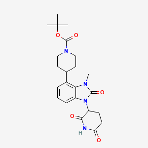 molecular formula C23H30N4O5 B13895478 Tert-butyl 4-[1-(2,6-dioxopiperidin-3-yl)-3-methyl-2-oxobenzimidazol-4-yl]piperidine-1-carboxylate 