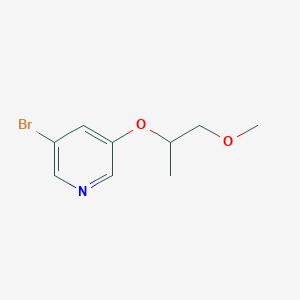 molecular formula C9H12BrNO2 B13895485 3-Bromo-5-(1-methoxypropan-2-yloxy)pyridine 