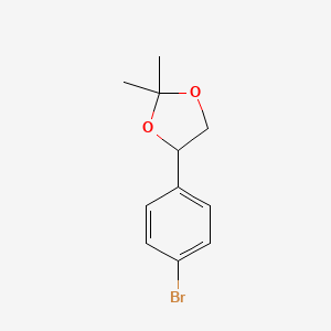 molecular formula C11H13BrO2 B13895505 4-(4-Bromophenyl)-2,2-dimethyl-1,3-dioxolane 