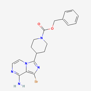 molecular formula C19H20BrN5O2 B13895507 Benzyl 4-(8-amino-1-bromoimidazo[1,5-a]pyrazin-3-yl)piperidine-1-carboxylate 