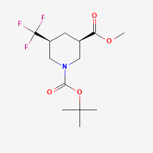 molecular formula C13H20F3NO4 B13895508 O1-Tert-butyl O3-methyl cis-5-(trifluoromethyl)piperidine-1,3-dicarboxylate 