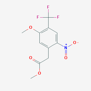 molecular formula C11H10F3NO5 B1389554 Methyl 2-(5-methoxy-2-nitro-4-(trifluoromethyl)phenyl)acetate CAS No. 1186404-57-8