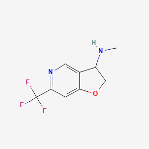 molecular formula C9H9F3N2O B13895542 N-Methyl-6-(trifluoromethyl)-2,3-dihydrofuro[3,2-C]pyridin-3-amine 