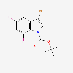 molecular formula C13H12BrF2NO2 B13895551 tert-Butyl 3-bromo-5,7-difluoro-1H-indole-1-carboxylate 