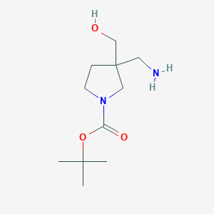 molecular formula C11H22N2O3 B13895582 Tert-butyl 3-(aminomethyl)-3-(hydroxymethyl)pyrrolidine-1-carboxylate 