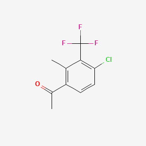 molecular formula C10H8ClF3O B13895588 1-[4-Chloro-2-methyl-3-(trifluoromethyl)phenyl]ethanone 
