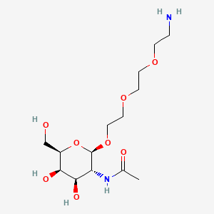 molecular formula C14H28N2O8 B13895612 N-((2R,3R,4R,5R,6R)-2-(2-(2-(2-Aminoethoxy)ethoxy)ethoxy)-4,5-dihydroxy-6-(hydroxymethyl)tetrahydro-2H-pyran-3-yl)acetamide 