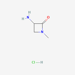 molecular formula C4H9ClN2O B13895641 3-Amino-1-methyl-azetidin-2-one;hydrochloride 