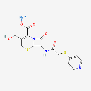 molecular formula C15H14N3NaO5S2 B13895664 Sodium;3-(hydroxymethyl)-8-oxo-7-[(2-pyridin-4-ylsulfanylacetyl)amino]-5-thia-1-azabicyclo[4.2.0]oct-2-ene-2-carboxylate 