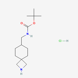 molecular formula C14H27ClN2O2 B13895665 tert-butyl N-(2-azaspiro[3.5]nonan-7-ylmethyl)carbamate;hydrochloride 