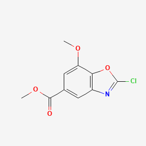 molecular formula C10H8ClNO4 B13895669 Methyl 2-chloro-7-methoxy-1,3-benzoxazole-5-carboxylate 