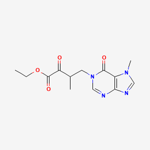 molecular formula C13H16N4O4 B13895706 Ethyl 3-methyl-4-(7-methyl-6-oxopurin-1-yl)-2-oxobutanoate 
