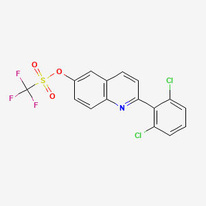 molecular formula C16H8Cl2F3NO3S B13895732 2-(2,6-Dichlorophenyl)-6-quinolinyl trifluoromethanesulfonate 