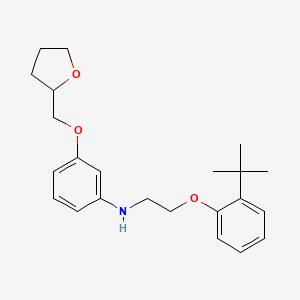 molecular formula C23H31NO3 B1389574 N-{2-[2-(Tert-butyl)phenoxy]ethyl}-3-(tetrahydro-2-furanylmethoxy)aniline CAS No. 1040681-78-4