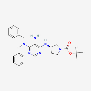 molecular formula C27H34N6O2 B13895743 Tert-butyl (R)-3-((5-amino-6-(dibenzylamino)pyrimidin-4-YL)amino)pyrrolidine-1-carboxylate 