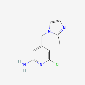 molecular formula C10H11ClN4 B13895748 6-Chloro-4-[(2-methylimidazol-1-yl)methyl]pyridin-2-amine 