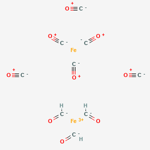 molecular formula C9H3Fe2O9 B13895783 carbon monoxide;iron;iron(3+);methanone 