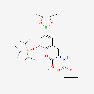 molecular formula C30H52BNO7Si B13895881 Methyl (2S)-2-(tert-butoxycarbonylamino)-3-[3-(4,4,5,5-tetramethyl-1,3,2-dioxaborolan-2-YL)-5-triisopropylsilyloxy-phenyl]propanoate 