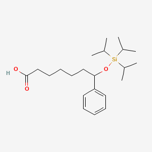 molecular formula C22H38O3Si B13895961 7-Phenyl-7-(triisopropylsilyloxy)heptanoic acid 