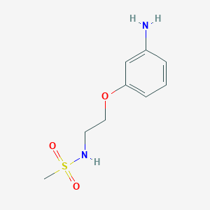 molecular formula C9H14N2O3S B13895965 N-[2-(3-aminophenoxy)ethyl]methanesulfonamide 