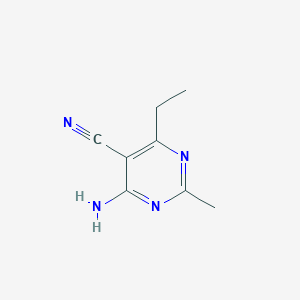 molecular formula C8H10N4 B13895981 4-Amino-6-ethyl-2-methylpyrimidine-5-carbonitrile 
