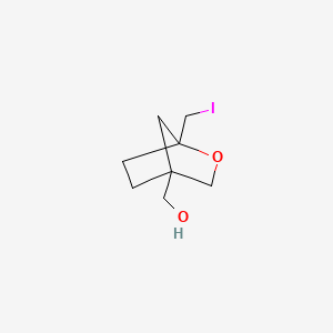 molecular formula C8H13IO2 B13896043 [1-(Iodomethyl)-2-oxabicyclo[2.2.1]heptan-4-YL]methanol 