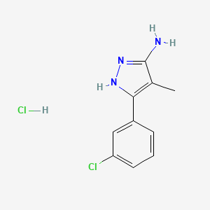 molecular formula C10H11Cl2N3 B1389608 3-(3-Chlorophenyl)-4-methyl-1H-pyrazol-5-amine hydrochloride CAS No. 1238277-87-6