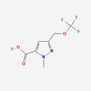 molecular formula C7H7F3N2O3 B13896097 2-Methyl-5-(trifluoromethoxymethyl)pyrazole-3-carboxylic acid 