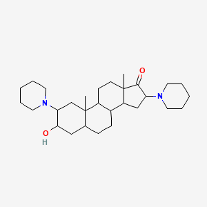 molecular formula C29H48N2O2 B13896229 Androstan-17-one, 3-hydroxy-2,16-di-1-piperidinyl-,(2,3,5,16)-(9ci) 