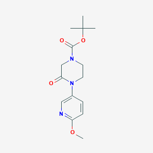 molecular formula C15H21N3O4 B13896245 Tert-butyl 4-(6-methoxypyridin-3-yl)-3-oxopiperazine-1-carboxylate 