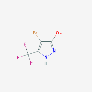 molecular formula C5H4BrF3N2O B13896315 4-bromo-5-methoxy-3-(trifluoromethyl)-1H-pyrazole 