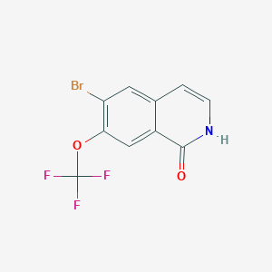 molecular formula C10H5BrF3NO2 B13896317 1(2H)-Isoquinolinone, 6-bromo-7-(trifluoromethoxy)- 