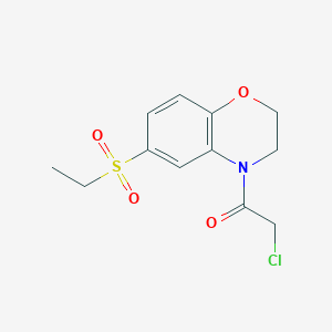 molecular formula C12H14ClNO4S B1389633 2-chloro-1-[6-(ethylsulfonyl)-2,3-dihydro-4H-1,4-benzoxazin-4-yl]-1-ethanone CAS No. 1198475-23-8