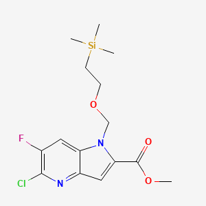 molecular formula C15H20ClFN2O3Si B13896351 Methyl 5-chloro-6-fluoro-1-(2-trimethylsilylethoxymethyl)pyrrolo[3,2-b]pyridine-2-carboxylate 