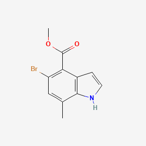 molecular formula C11H10BrNO2 B13896382 Methyl 5-bromo-7-methyl-1H-indole-4-carboxylate 