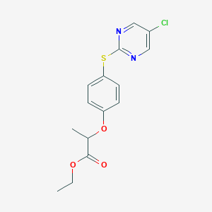 molecular formula C15H15ClN2O3S B13896390 Ethyl 2-[4-(5-chloropyrimidin-2-yl)sulfanylphenoxy]propanoate 