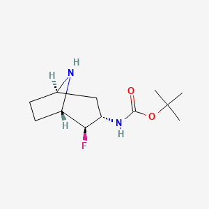 molecular formula C12H21FN2O2 B13896421 tert-butyl N-[(1S,2S,3S,5R)-2-fluoro-8-azabicyclo[3.2.1]octan-3-yl]carbamate 