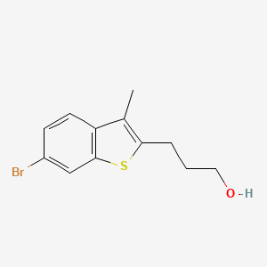 molecular formula C12H13BrOS B13896422 3-(6-Bromo-3-methyl-1-benzothien-2-yl)-1-propanol 