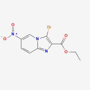 molecular formula C10H8BrN3O4 B1389643 Ethyl 3-bromo-6-nitroimidazo[1,2-a]pyridine-2-carboxylate CAS No. 1198569-36-6